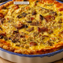 Savory Breakfast Quiche (Bacon &Sausage)