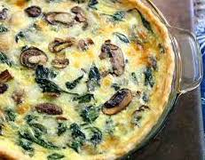 Savory Winter Quiche- Sauteed Spinach &  Roasted Mushroom