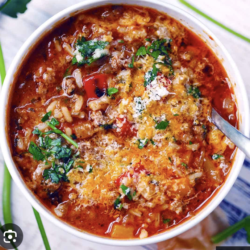 Fall Harvest Soup- Stuffed Peppers Soup